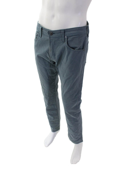 AG Men's Button Closure Five Pocket Straight Leg Dress Pants Green Size 32