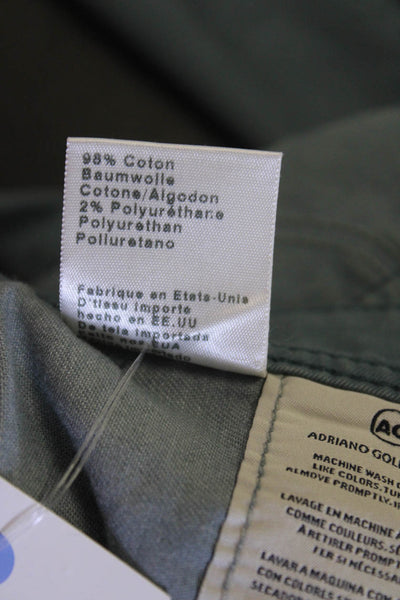 AG Men's Button Closure Five Pocket Straight Leg Dress Pants Green Size 32