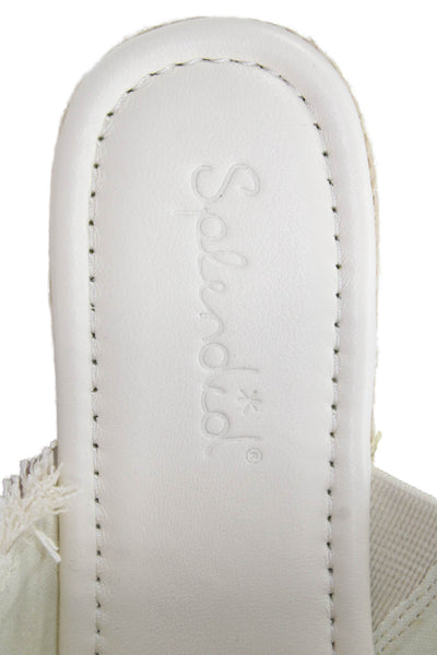 Splendid Women's Fringe Open Toe Wedge Espadrille Slide Sandal White Size 11