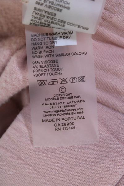 Majestic Filatures Womens High Waisted Elastic Waist Sweatpants Pink Size 1