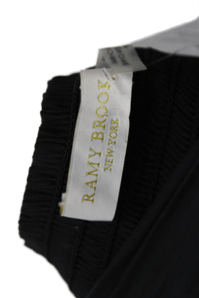 Ramy Brook Womens Off The Shoulder Long Sleeve Blouse Top Black Size S