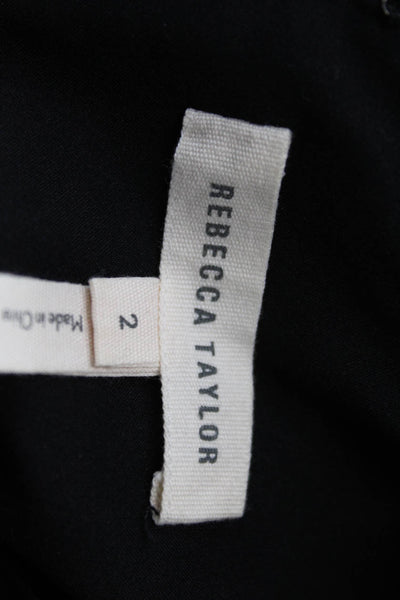 Rebecca Taylor Womens Short Sleeve Knee Length Pencil Dress Black Size 2