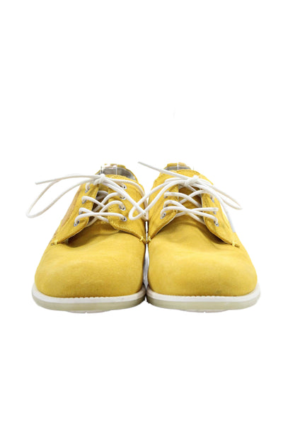 Calvin Klein Jeans Mens Suede Lace Up  Oxford Casual Dress Shoes Yellow Size 8