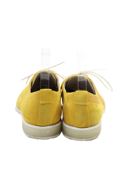 Calvin Klein Jeans Mens Suede Lace Up  Oxford Casual Dress Shoes Yellow Size 8