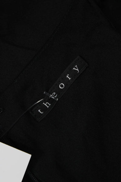 Theory Womens Sleeveless Zippered Round Neck Jumpsuit Solid Black Size S