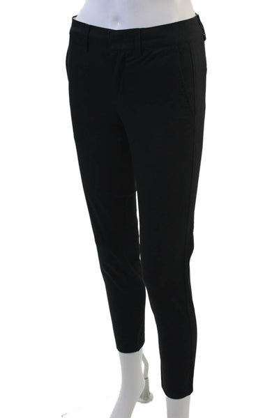 Vince Womens Tailored Slim Straight Leg Zip Fly Trouser Pants Black Size 00