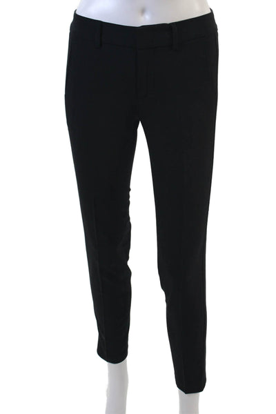 Vince Womens Wool Tailored Straight Leg Zip Fly Trouser Pants Black Size 00