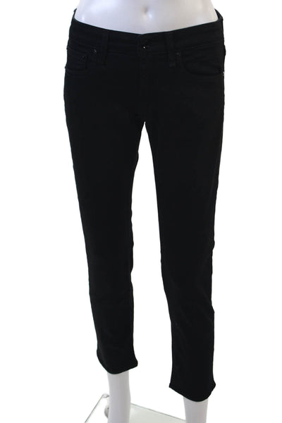 Rag & Bone Womens Cotton Drew Low Rise Slim Boyfriend Jeans Black Size 23