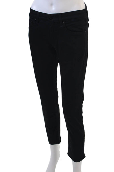 Rag & Bone Womens Cotton Drew Low Rise Slim Boyfriend Jeans Black Size 23