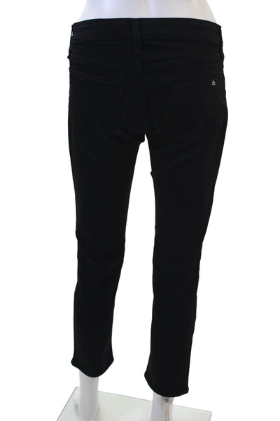 Rag & Bone Womens Cotton Drew Low Rise Slim Boyfriend Jeans Black Size 23
