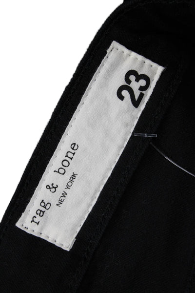Rag & Bone Womens Cotton Drew Low Rise Slim Boyfriend Jeans Black Size 23
