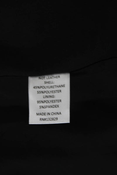 Superdown Women's Long Sleeves Tie Waist Faux Leather Jacket Black Size XXS