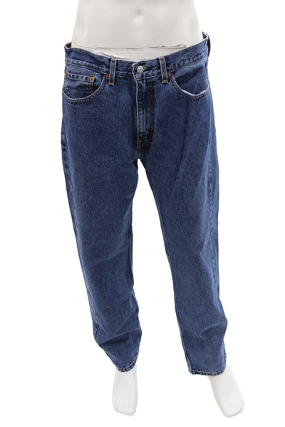 Levis Mens Cotton Zip Button Ultra Wide Leg Denim Jeans Blue Size EUR 35