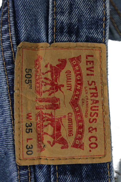 Levis Mens Cotton Zip Button Ultra Wide Leg Denim Jeans Blue Size EUR 35