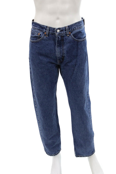 Levis Mens Cotton Zip Button Ultra Wide Leg Denim Jeans Blue Sz EUR 35