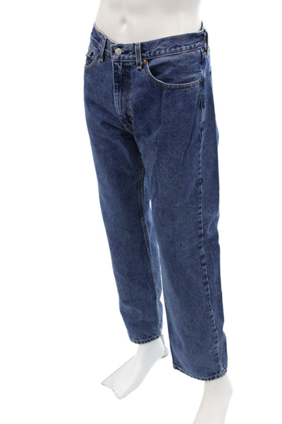 Levis Mens Cotton Zip Button Ultra Wide Leg Denim Jeans Blue Sz EUR 35