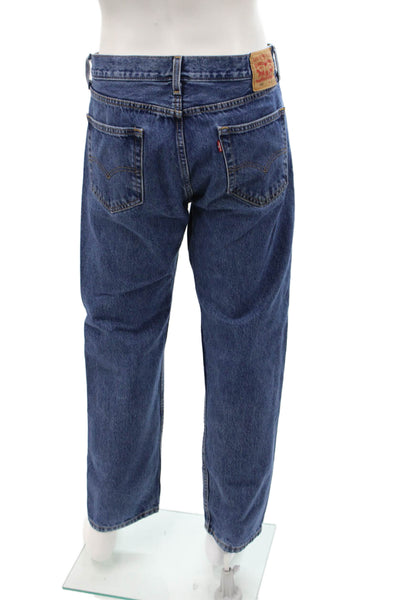 Levis Mens Cotton Zip Button Ultra Wide Leg Denim Jeans Blue Sz EUR 35