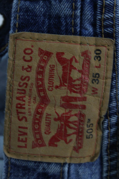 Levis Mens Cotton Zip Button Ultra Wide Leg Denim Jeans Blue Sz EUR 35