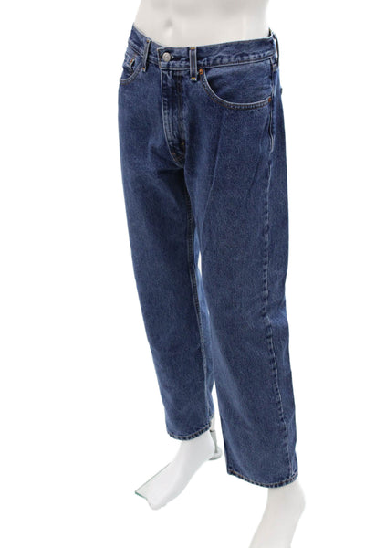 Levis Mens Cotton Button Zip Wide Leg Lined Denim Jeans Blue Size EUR 35