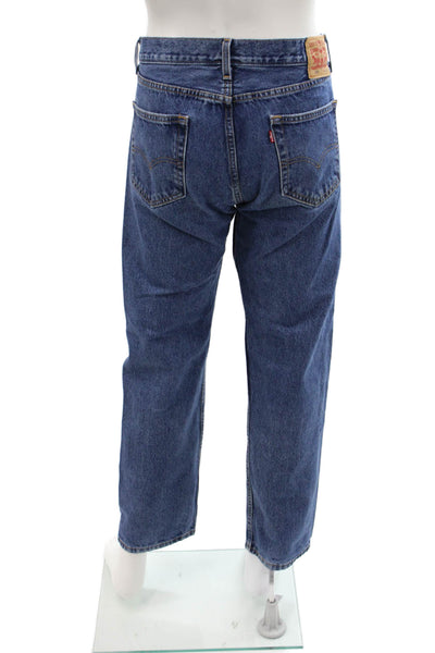 Levis Mens Cotton Button Zip Wide Leg Lined Denim Jeans Blue Size EUR 35
