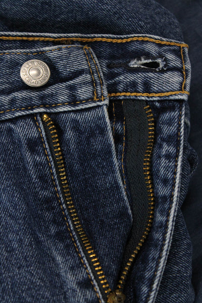 Levis Mens Cotton Button Zip Wide Leg Lined Denim Jeans Blue Size EUR 35
