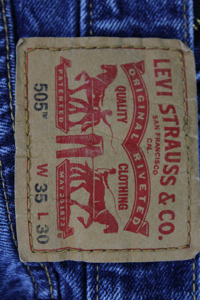 Levis Mens Cotton Button Zip Wide Leg Lined Denim Jeans Blue Size EUR 35