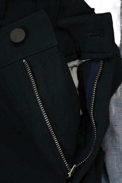 Johnnie-o Mens Textured Zip Button Straight Leg Dress Pants Navy Blue Size EUR 3