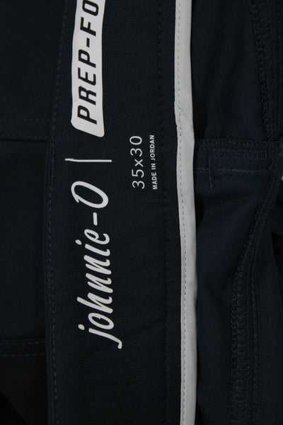 Johnnie-o Mens Textured Zip Button Straight Leg Dress Pants Navy Blue Size EUR 3
