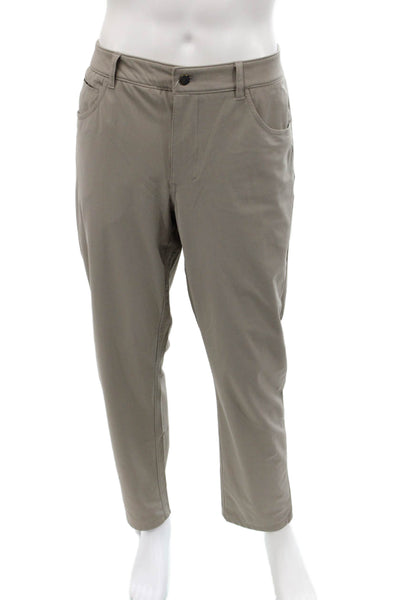 Johnnie-o Mens Textured Zip Button Lined Straight Leg Pants Brown Size EUR 35