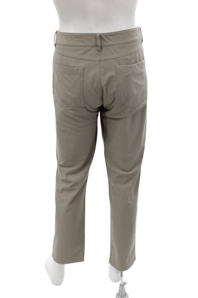 Johnnie-o Mens Textured Zip Button Lined Straight Leg Pants Brown Size EUR 35