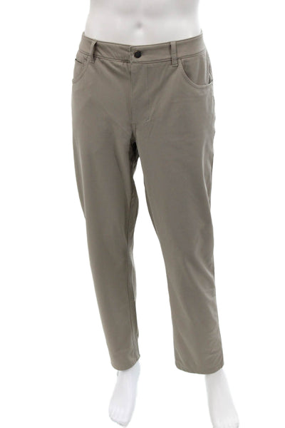 Johnnie-o Mens Textured Zip Button Straight Leg Lined Khaki Size EUR 35