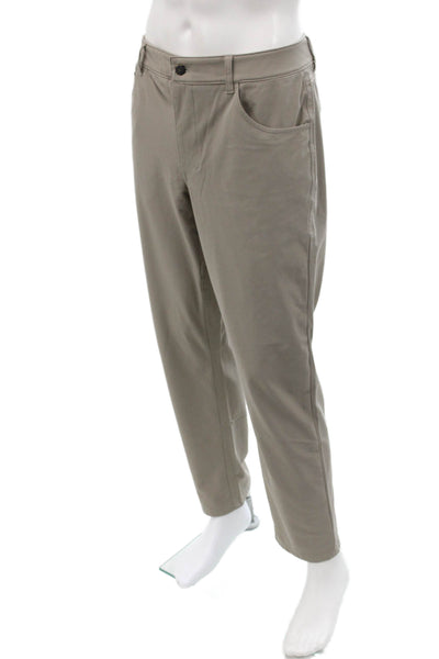 Johnnie-o Mens Textured Zip Button Straight Leg Lined Khaki Size EUR 35