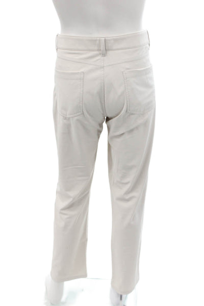 Johnnie-o Mens Textured Zip Button Lined Straight Leg Pants Cream Size EUR 35