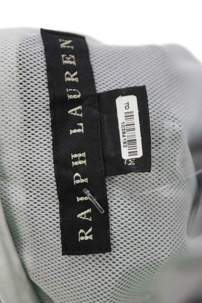 Ralph Lauren Black Label Textured High Neck Full Zip Shiny Jacket Silver Tone Si