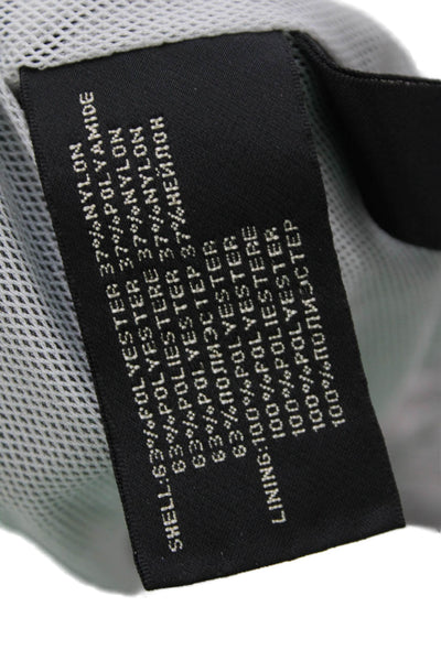 Ralph Lauren Black Label Textured High Neck Full Zip Shiny Jacket Silver Tone Si