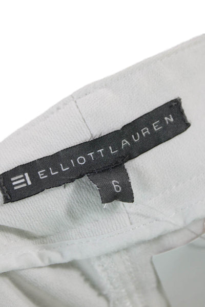 Elliott Lauren Womens Cotton Blend Floral Embroidered Tapered Jeans White Size 6