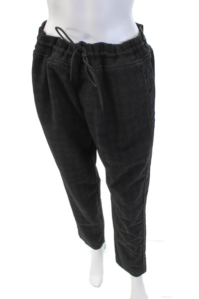 Karl Lagerfeld Mens Plaid Print Drawstring Waist Straight Leg Pants Black Size L