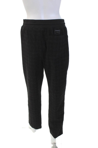 Karl Lagerfeld Mens Plaid Print Drawstring Waist Straight Leg Pants Black Size L