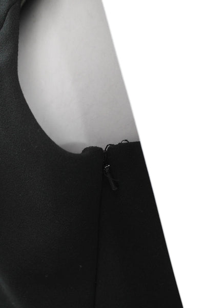 Halston Heritage Womens One Shoulder Layered Detail Mini Dress Black Size 8