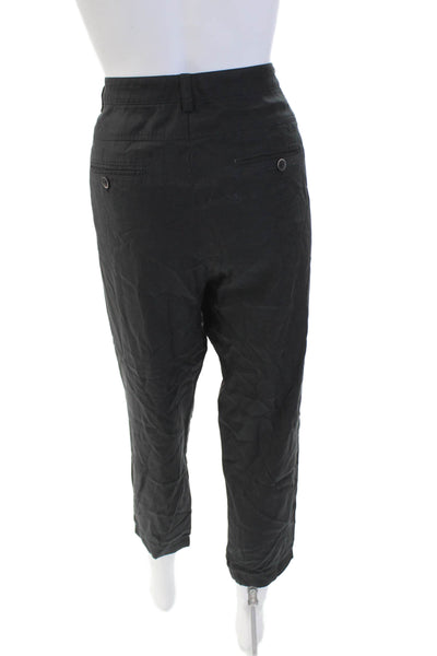 Vince Womens Pleated Waist Pocketed Tapered Leg Pants Solid Black Size 6