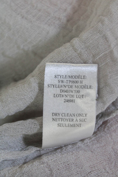Helmut Womens Sheer Sleeveless Buttoned High Low Hem Blouse Gray Size L
