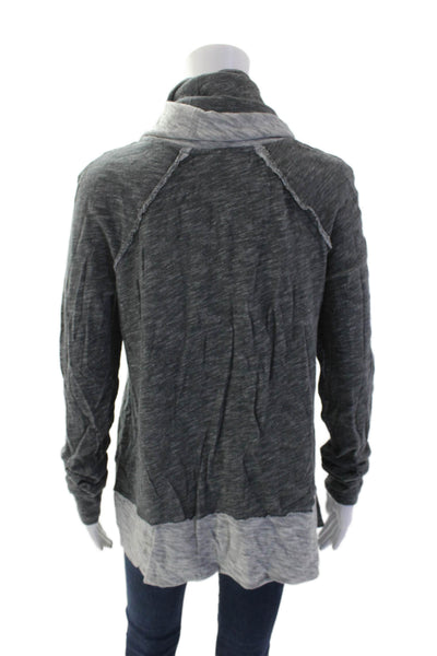FP Beach Womens Turtleneck Long Sleeve Flare Hem Pullover Top Gray Size S