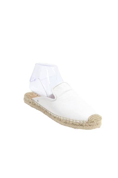 Sam Edelman Womens Leather Espadrille Slip On Flat Sandals White Size 8