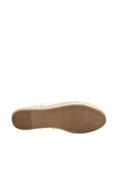 Sam Edelman Womens Leather Espadrille Slip On Flat Sandals White Size 8