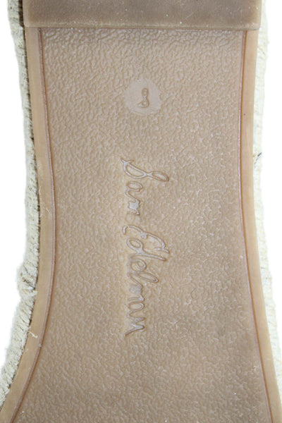 Sam Edelman Womens Leather Espadrille Slip On Flat Sandals White Size 8