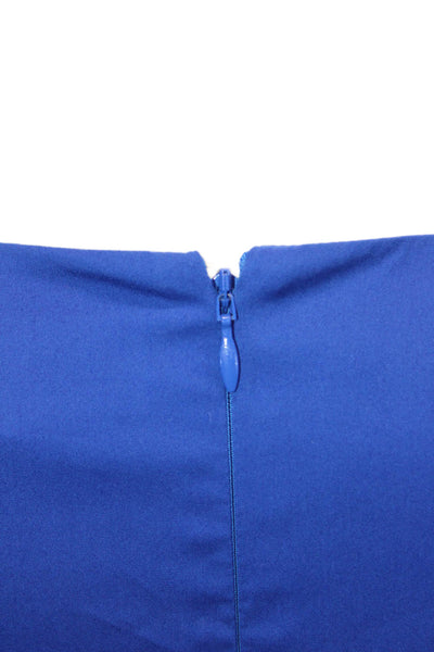 Borgo De Nor Womens Cotton Blend V-Neck Short Sleeve Maxi Dress Blue Size 10