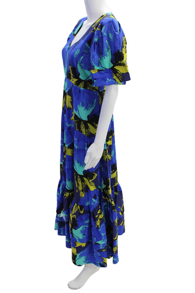 Christopher John Rogers X Target Womens Cotton Abstract Maxi Dress Blue Size 2