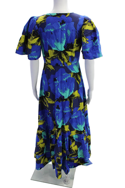 Christopher John Rogers X Target Womens Cotton Abstract Maxi Dress Blue Size 2