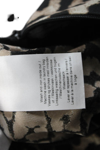 Ganni Womens Animal Print Belted High-Rise Wide-Leg Pants Brown Size 32