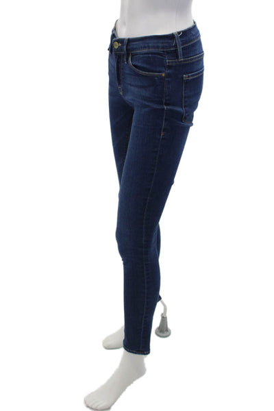 Frame Denim Womens Mid Rise Skinny Leg Columbia Road Jeans Blue Cotton Size 27
